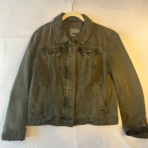 Levi's jean jacket Trucker Women's in Green Classic Size L New without Tags